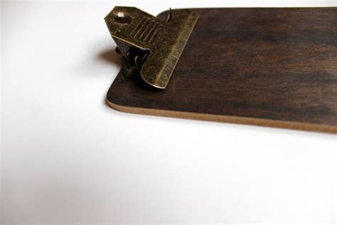 Mini Black Clipboard With Vintage Style Brass Clip