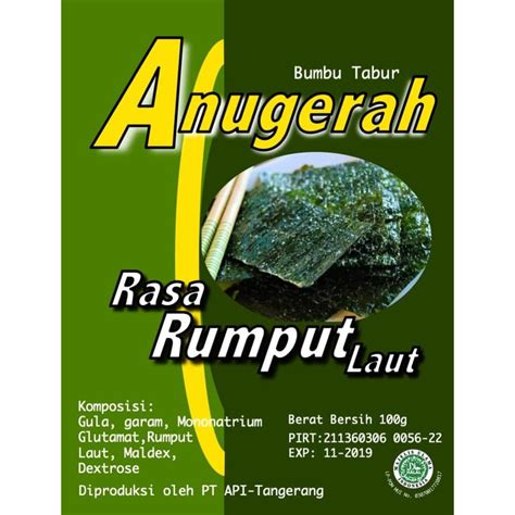 Jual Bumbu Tabur Rasa Rumput Laut G Shopee Indonesia