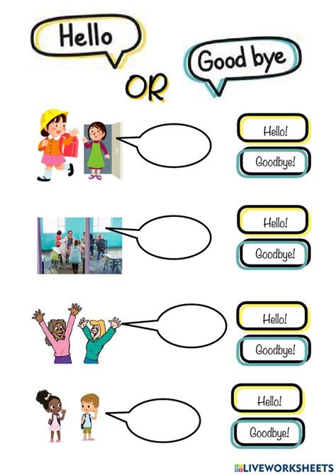 Hello Or Goodbye Worksheet In 2024 Esl Teaching Hello Goodbye Worksheets