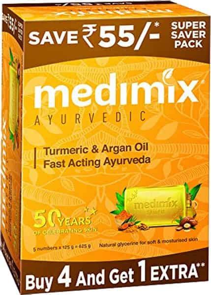 Buy Medimix Ayurvedic Turmeric And Argan Oil Bathing Soap 125g Buy 4get 1 Extra Online And Get