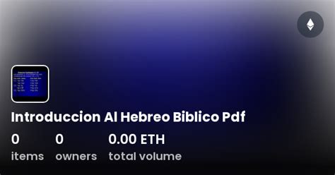 Introduccion Al Hebreo Biblico Pdf Collection OpenSea