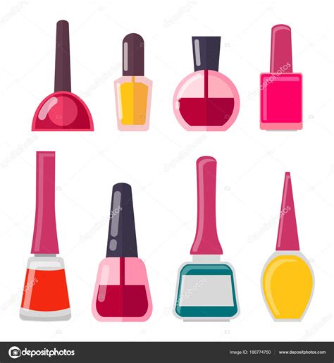 Set Of Different Nail Polish Vector Illustration Stock Vector Image By