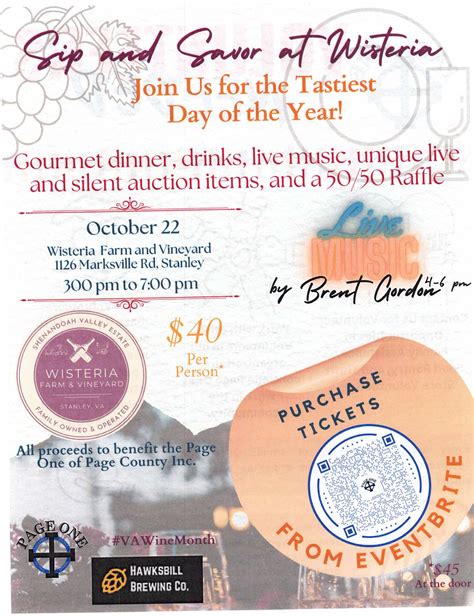 Sip And Savor At Wisteria Luray Page Chamber Of Commerce