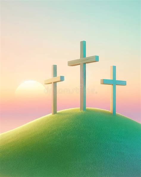 Easter Sunrise Three Crosses Stock Illustration - Illustration of rocky ...