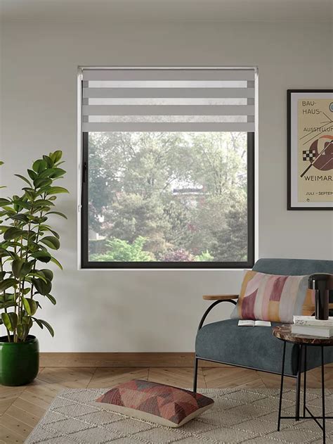 John Lewis Day and Night Roller Blind, Grey, W183 x Drop 190cm