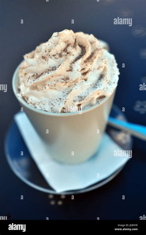 Creamy Morning Hot Cocoa With Whipped Cream Stock Photo Alamy