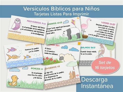 Tarjetas Cristianas Para Memorizar Versiculos Bíblicos Para Niños Con