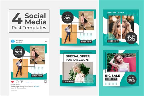 Instagram Social Media Post Template Gr Fico Por Dendysign Creative