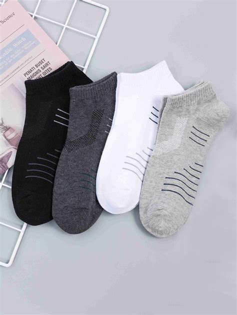 4pairs Men Striped Ankle Socks | Ankle socks mens, Socks, Ankle socks