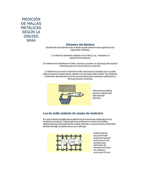 Medición de mallas metálicas PDF