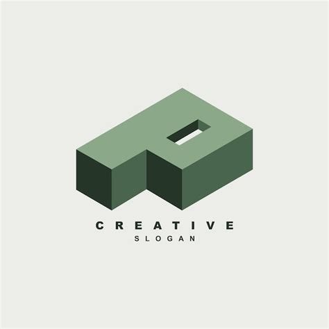 Premium Vector | Abstract geometric 3d letter p logo design for your ...