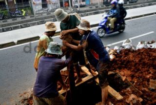 Pemasangan Kabel Serat Optik Di Jalan Tambak Jakarta Datatempo