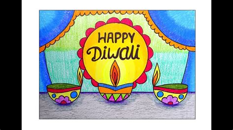 How To Draw Diwali Drawing Diwali Drawing Step By Step Easy Diwali