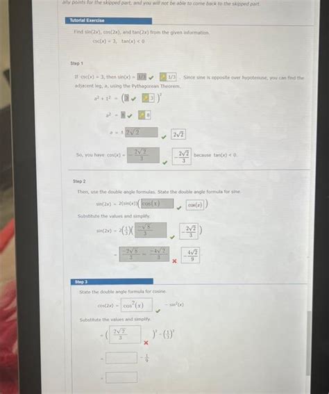 Solved Find Sin X Cos X And Tan X From The Given Chegg