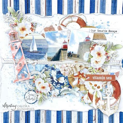 Layout With Seaside Escape Line Chippies And Kreativa Paints Mintay