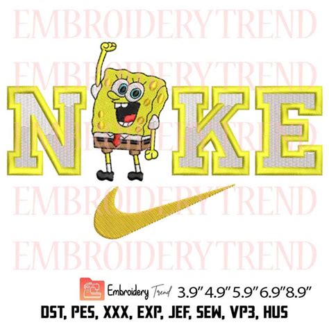 Spongebob Nike Embroidery Design SpongeBob And Patrick Couple Machine