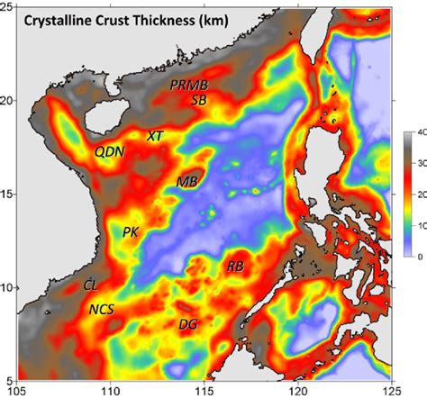 Crystalline Crustal Thickness Predicted By Gravity Inversion