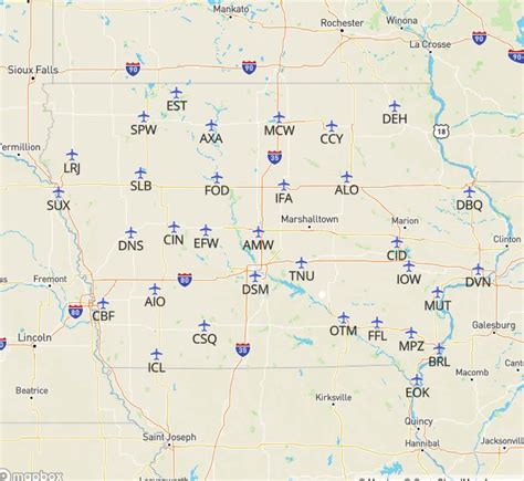 Free Iowa Airports Map And The Top 6 Airports In Iowa