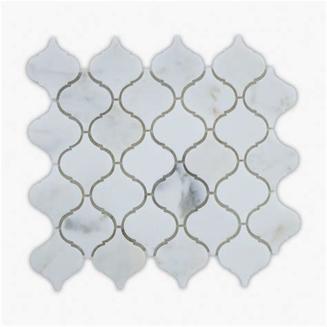 Calacatta Oliva Polished Arabesque Marble Mosaic Tileist