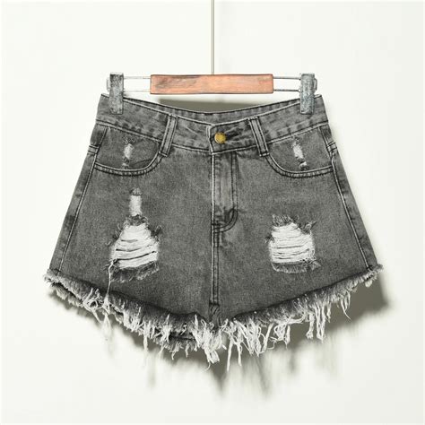 Hot 2019 Ripped Pocket Women Shorts Summer Casual Denim Shorts Vintage