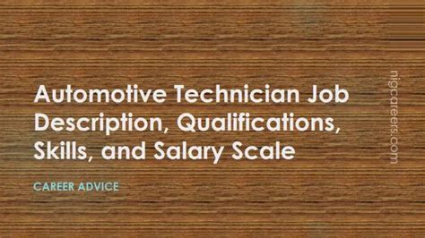 Automotive Technician Job Description Skills And Salary