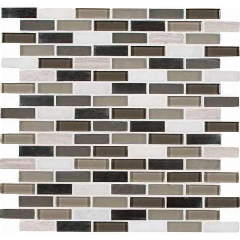 Msi Silver Tip 12 In X 12 In Glass Stone Metal Blend Mesh Mounted Mosaic Wall Tile Sglsmt