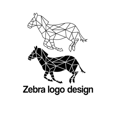 Diseño del logotipo vectorial de la cebra Vector Premium