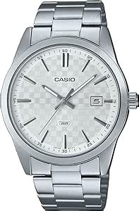 Casio Reloj Para Hombre Anal Gico Con Fecha Esfera Blanca Acero