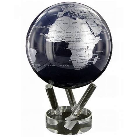 MOVA Perpetual Motion 6 15cm Metallic Silver Dark Blue World Globe