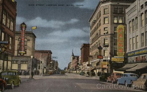 Main Street Looking West Boise Id Postcard