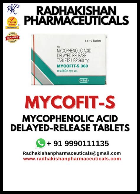 Mycofit S Mg Tablet At Best Price In New Delhi By Radhakishan