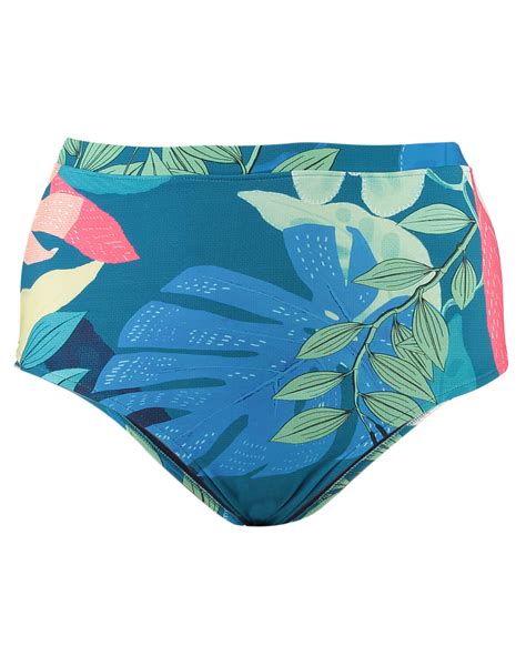 Riachuelo Biquíni Calcinha Plus Size Hot Pant Floral Azul Petróleo Dript by Riachuelo