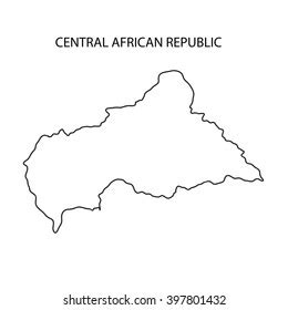 Outline Map Central African Republic Vector 스톡 벡터 로열티 프리 1409632091