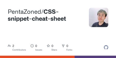 GitHub PentaZoned CSS Snippet Cheat Sheet