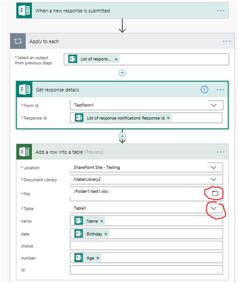 Flow Ms Forms Excel Not Working Power Platform Community