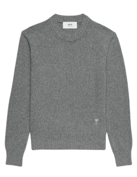 Pull à Col Rond Ami Paris Gris
