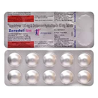 Zerodol Spas Strip Of 10 Tablets Amazon In Health Personal Care