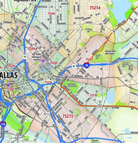 Dallas County Zip Code Map – Texas Map Store