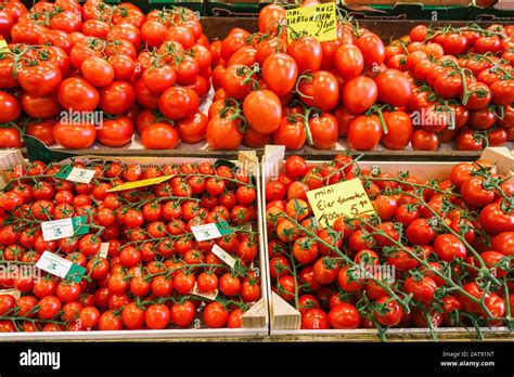 Fruit And Vegetable Market Lots Of Different Fresh Fruits And