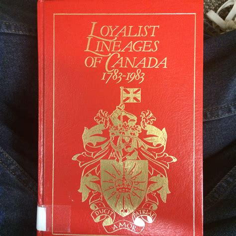 Fileloyalist Lineages Of Canada 1783 1983 Cover Coxgenealogy