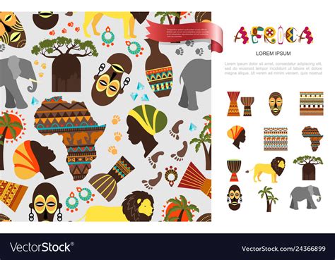 Flat African Ethnic Concept Royalty Free Vector Image