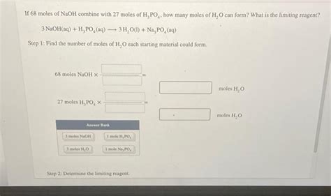 Solved If 68 Moles Of NaOH Combine With 27 Moles Of H PO Chegg