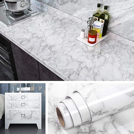 Livelynine Marble Wallpaper Self Adhesive Vinyl Wrap Kitchen Worktop