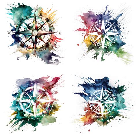 Nautical Compass Png Watercolor Watercolor Compasses Compass Clipart