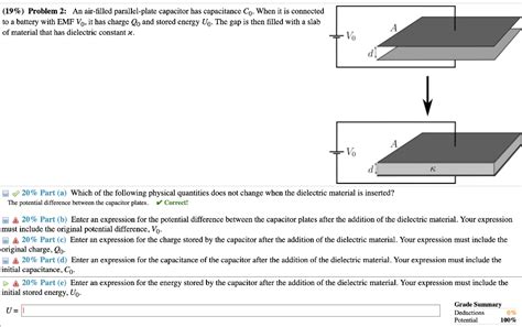 Solved 19 Problem 2 An Air Filled Parallel Plate Chegg