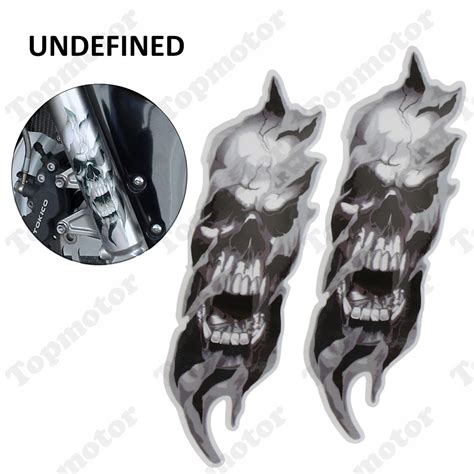 New Universal 1 Pair Motorcycle Bike Front Fork Skull Zombie Decals Graphic Stickers For