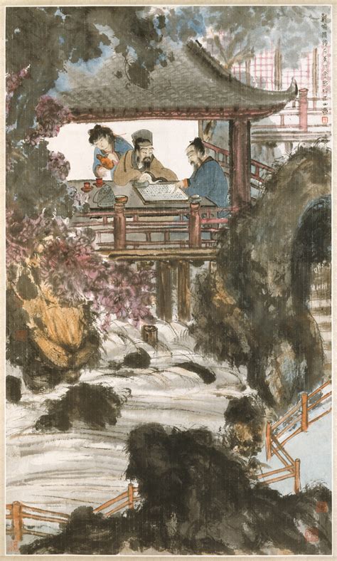 Fu Baoshi: Playing Weiqi at the Water Pavilion | Chinese Painting | China Online Museum