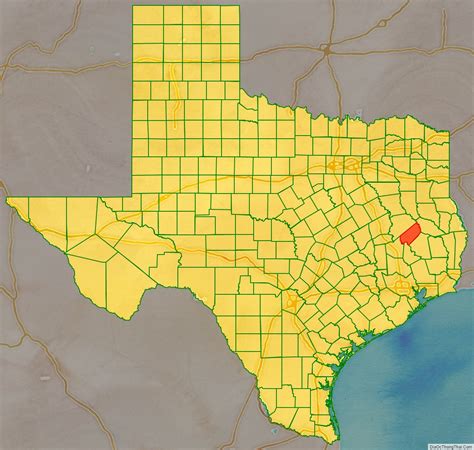 Map of Trinity County, Texas - Thong Thai Real