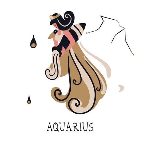 Aquarius Of The Sign Of The Zodiac Vector Images Depositphotos