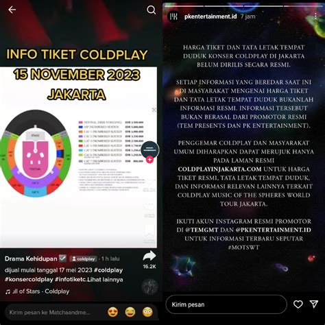 Beredar Informasi Seatplan Dan Harga Tiket Konser Coldplay Di Jakarta